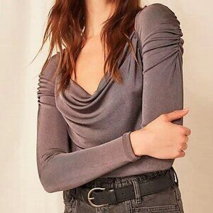 NEW Free People Oh Lucky You Grey Bodysuit Size XS